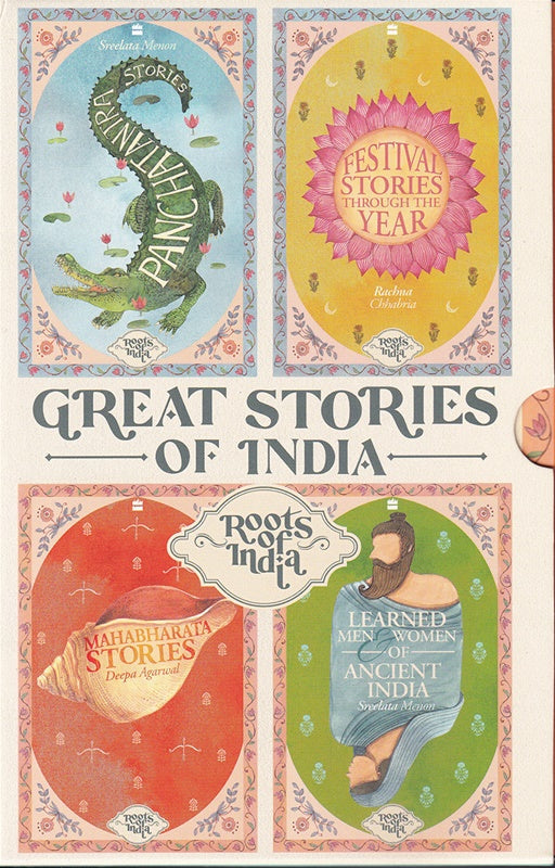 Great Stories Of India (Set Of 4 Books) Roots Of India by Deepa Agarwal MENON SREELATA Rachna Chhabria
